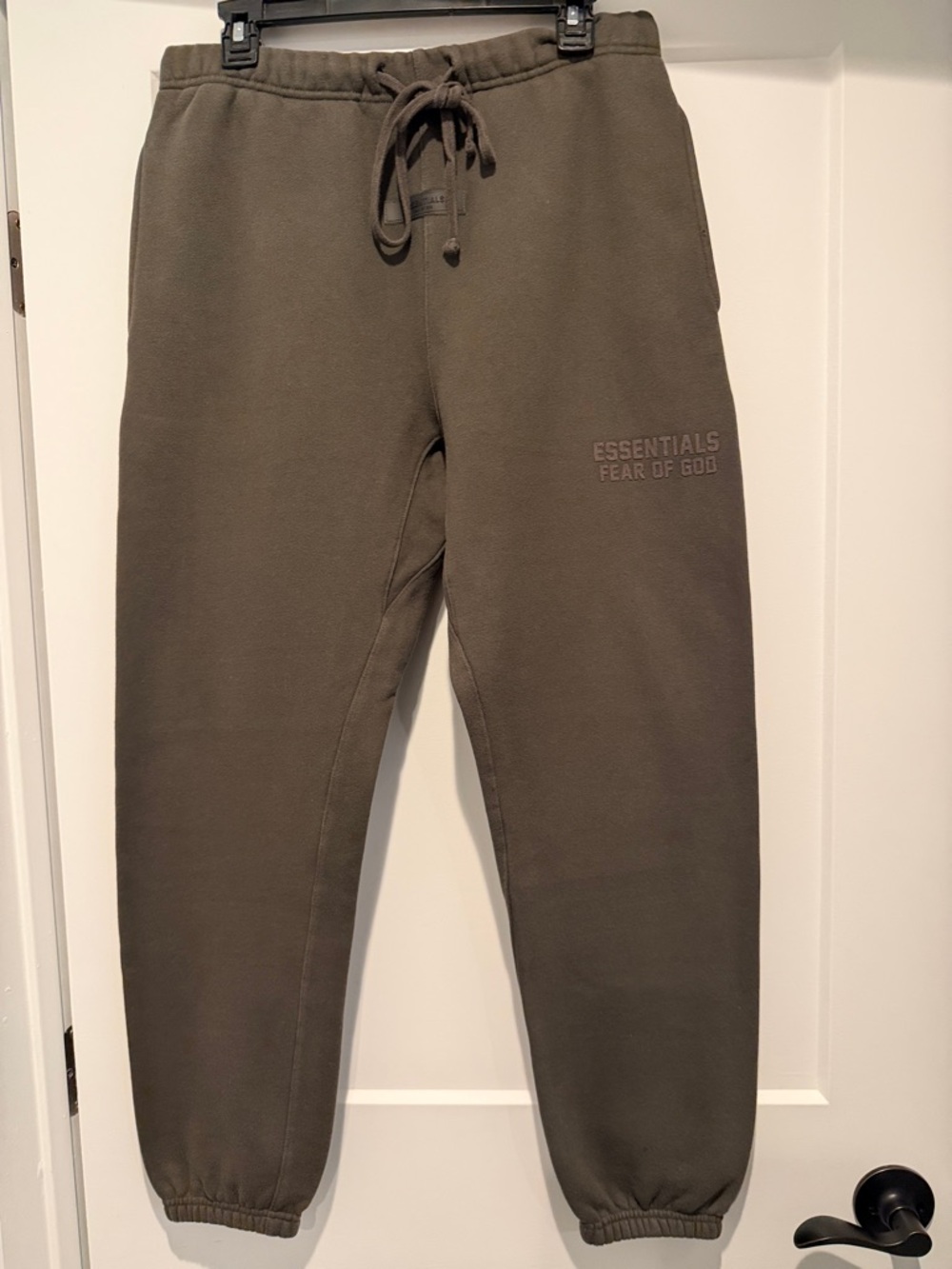 Essentials Olive Green Fleece Joggers
